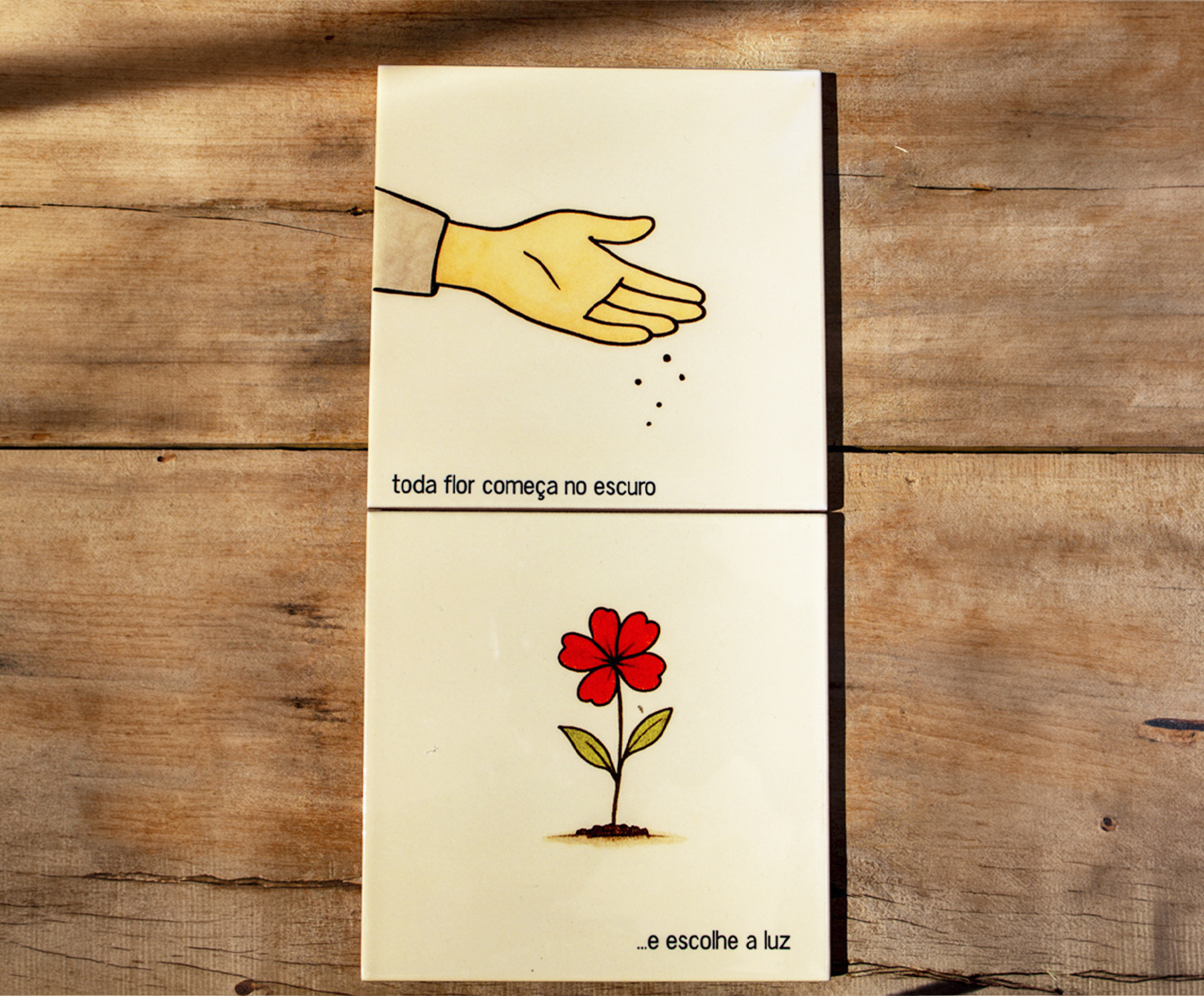 Jogo de Azulejos "Toda Flor Come&ccedil;a No Escuro..." - image 1