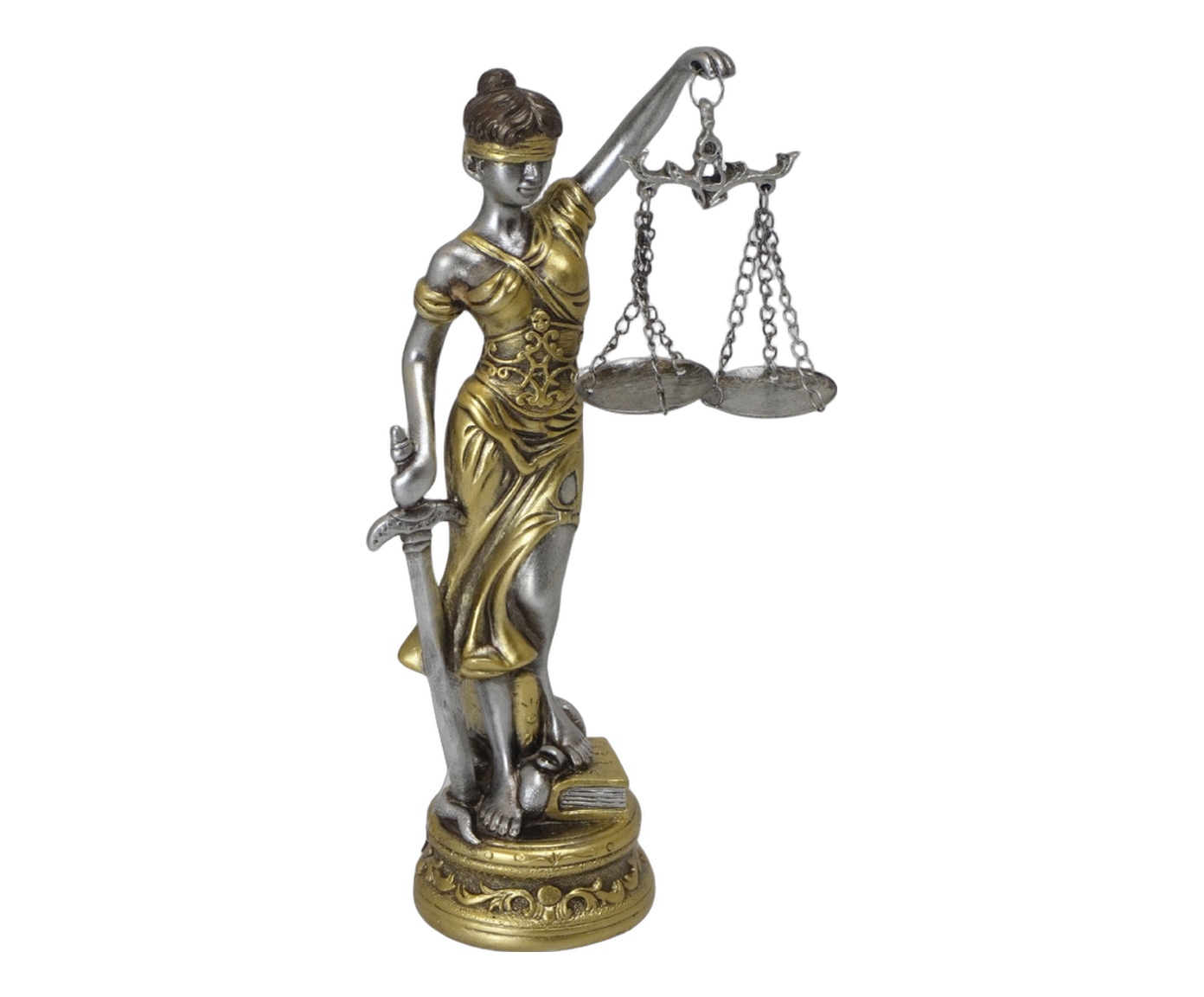 Dama da Justi&ccedil;a Decorativa Juris Chumbo e Dourado image number 0