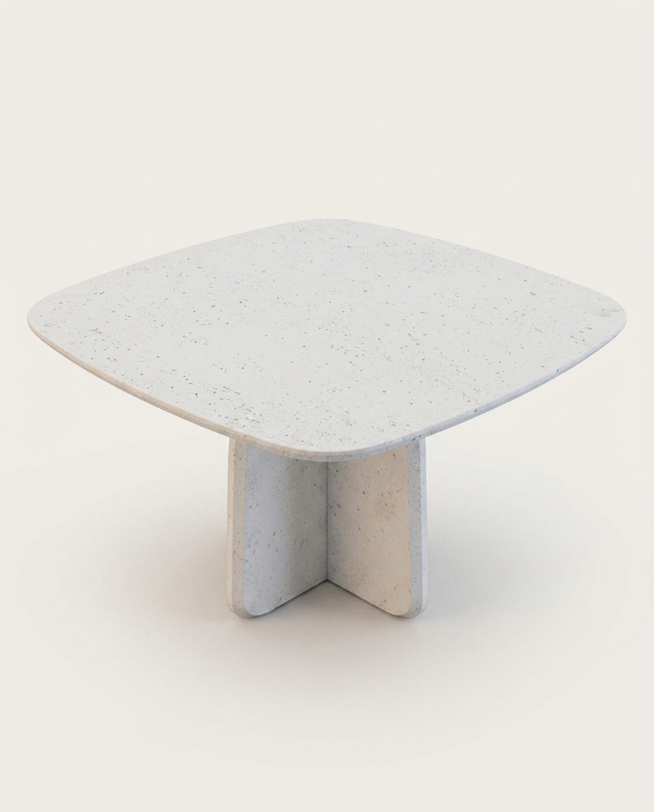 Mesa de Jantar Quadrante com Tampo P&eacute;treo Branco - image 1