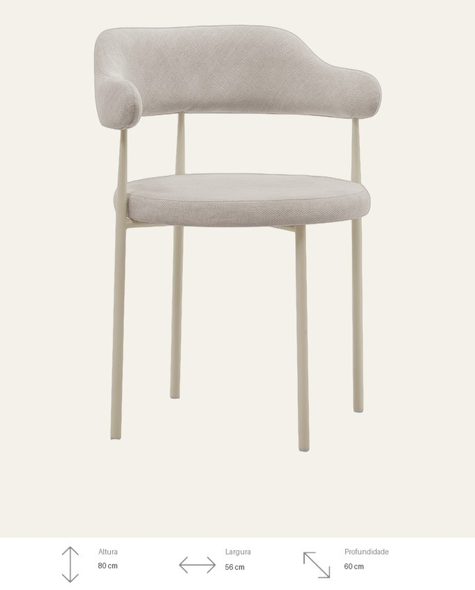 Cadeira Athenas Off White N&eacute;voa Bege image number 4