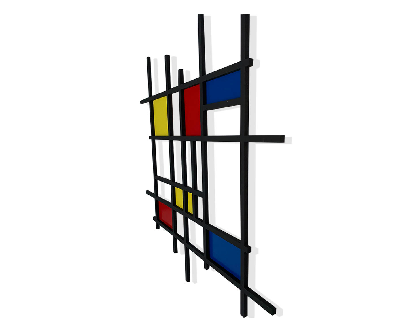Escultura De Parede Melian Vermelha, Amarela E Azul - image 1