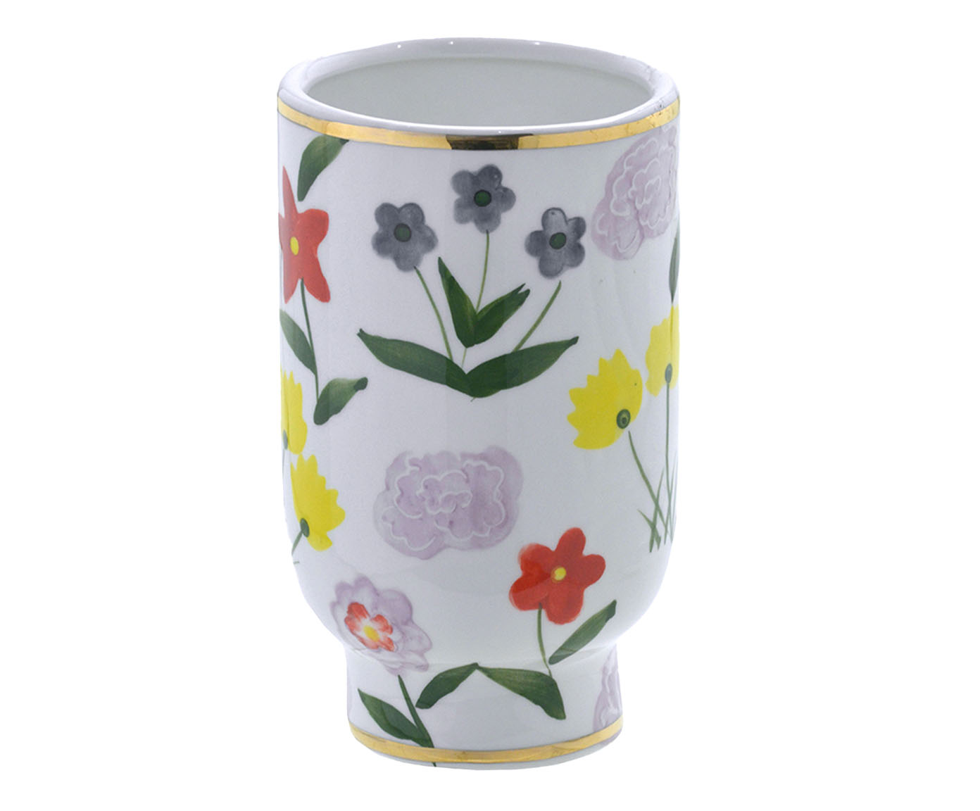Vaso Santanas Branca e Dourado image number 0