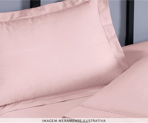 Jogo de Len&ccedil;ol Unique Rosa Ch&aacute; 200 Fios - image 1