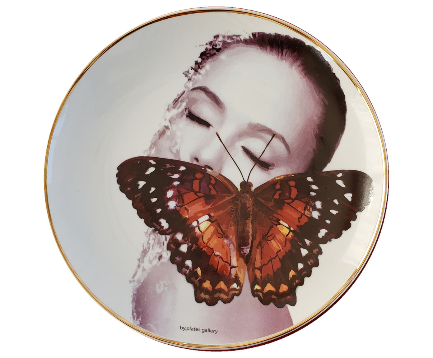 Prato de Porcelana Butterfly Woman - image 0