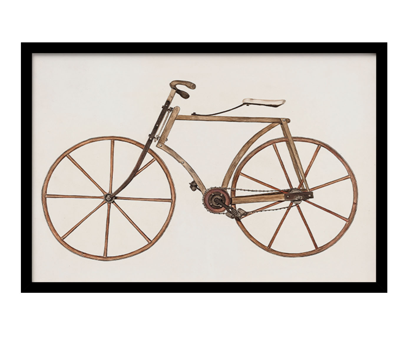 Quadro Bike Vintage com Moldura Preta image number 0
