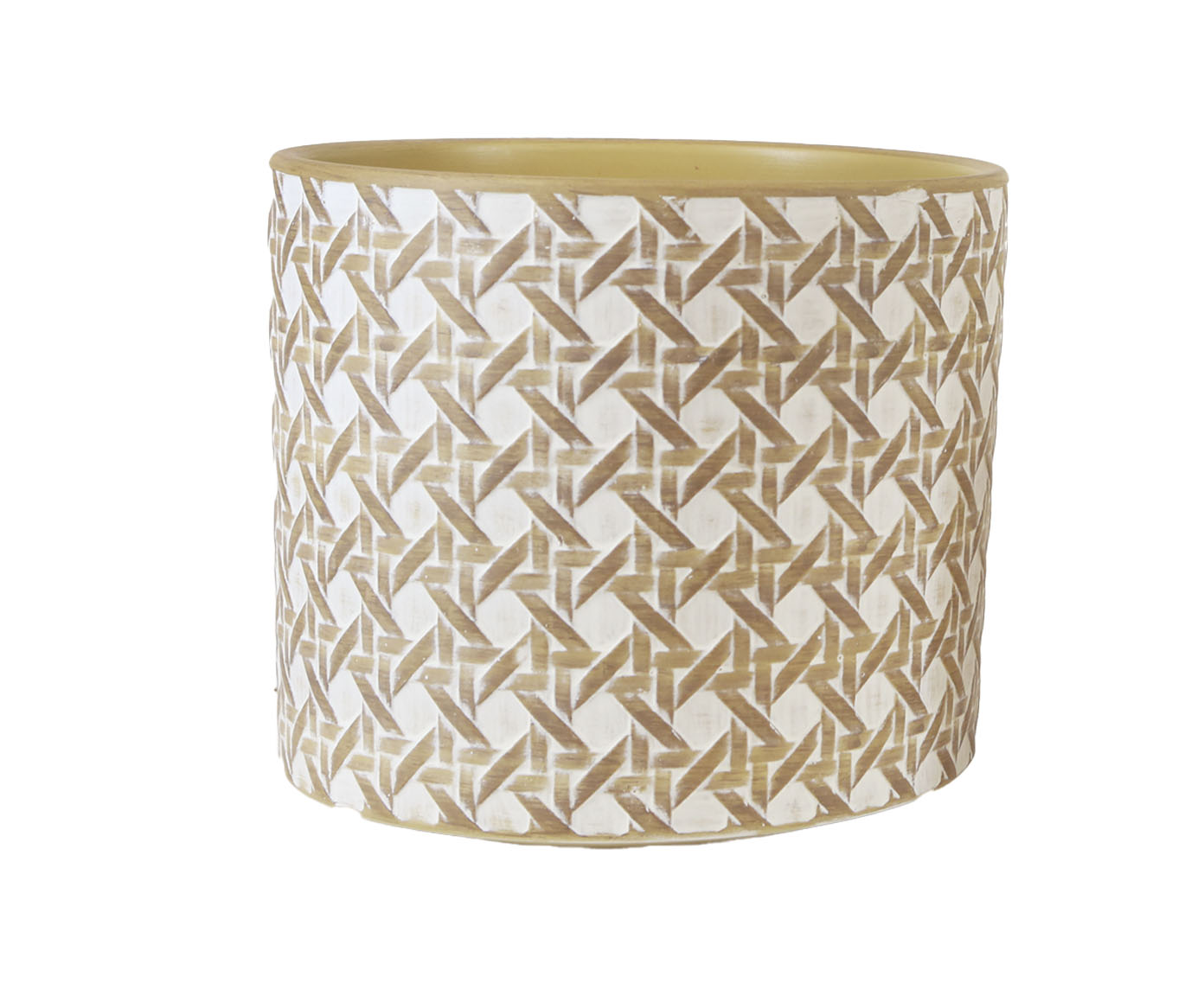 Vaso em Cer&acirc;mica Pattern I Marrom e Branco image number 0