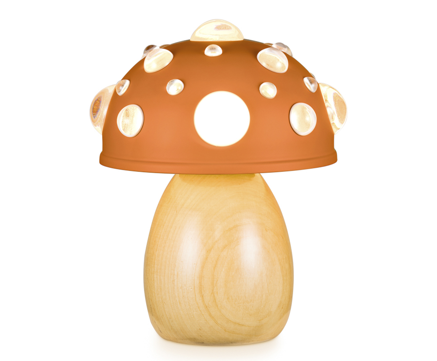 Lumin&aacute;ria Mini Cogumelo Terracota e Marfim - image 1