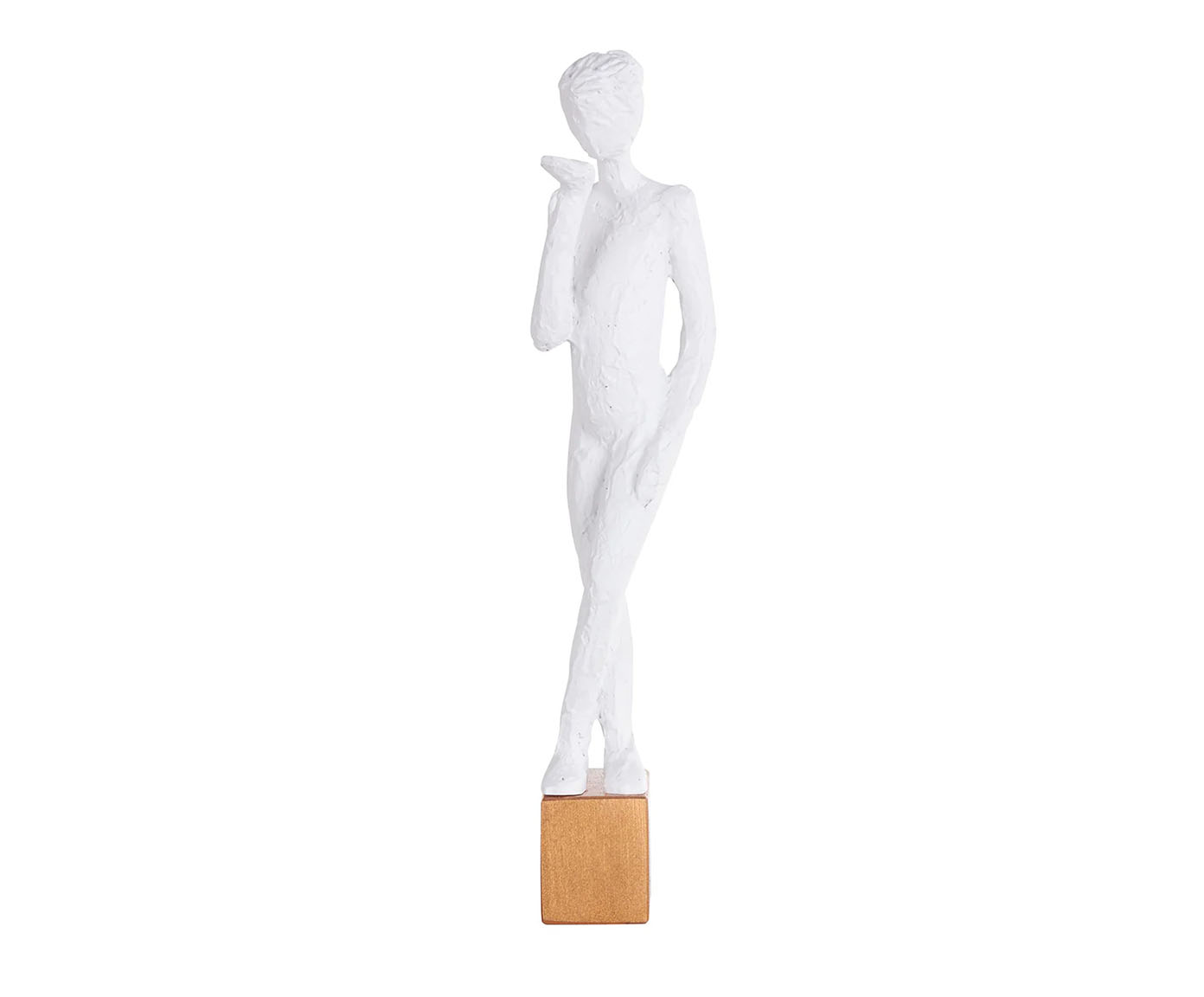 Adorno de Parede Mulher Beijando Frontal Branco e Dourado - image 0