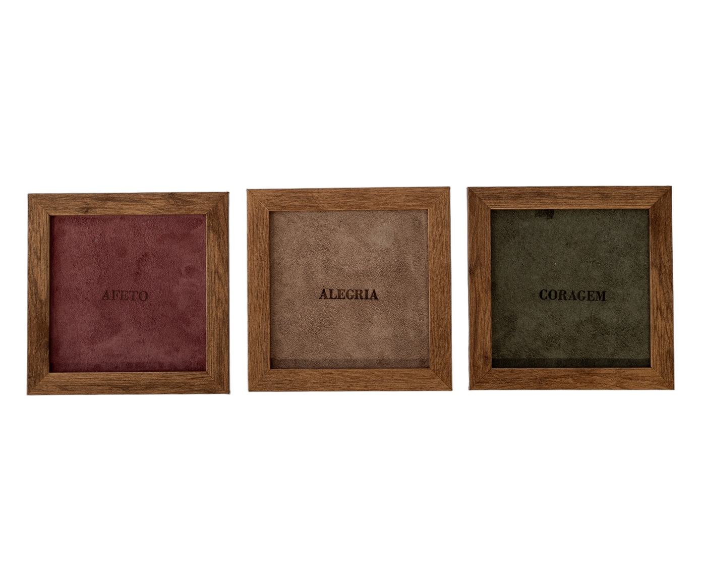 Jogo de Quadros Trio "Afeto, Alegria e Coragem" image number 0