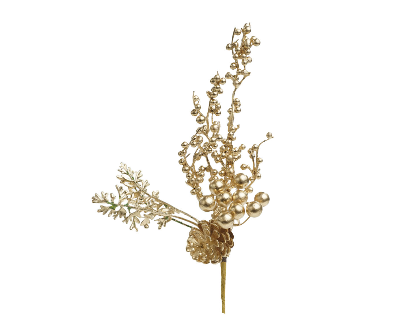 Pick Natalino com Frutas Metalizadas - Dourado - image 0