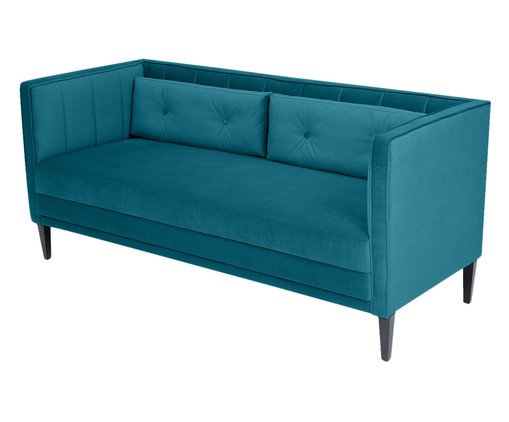 Sof&aacute; Day Bed Bergamo em Veludo - Azul Pav&atilde;o image number 8