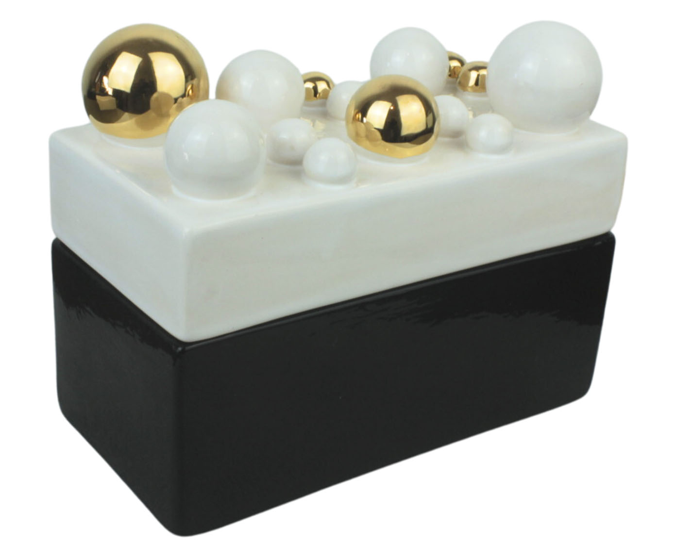 Caixa Greta Sphere Branca, Preto e Ouro image number 0