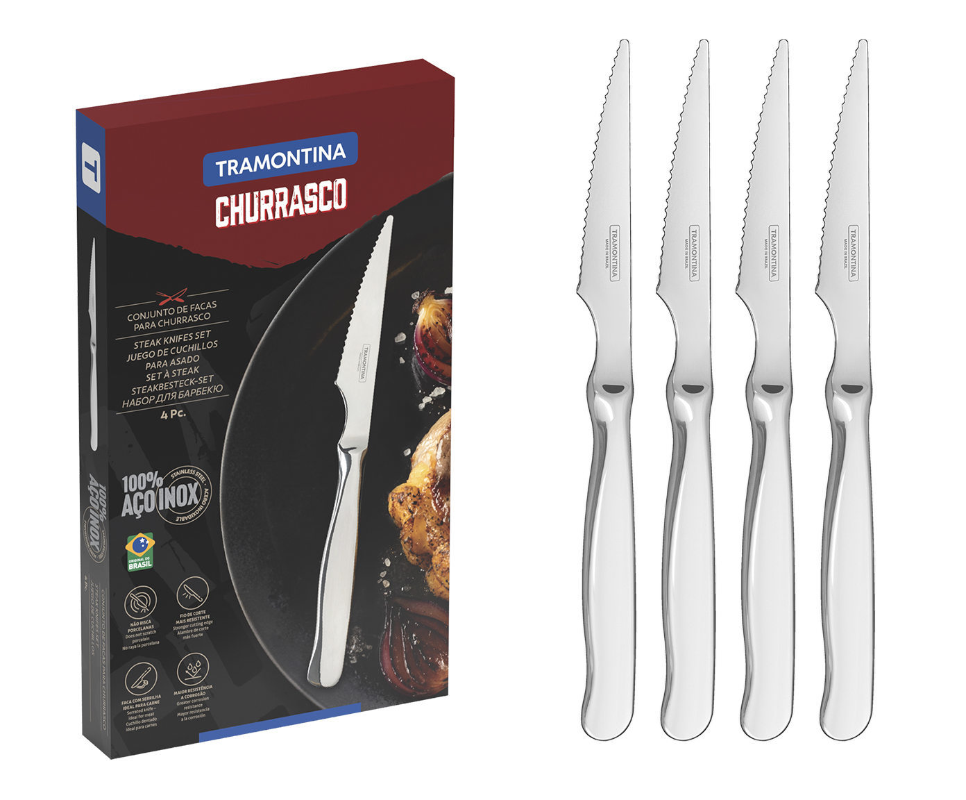 Jogo de Facas para Churrasco em Inox Zurique image number 1