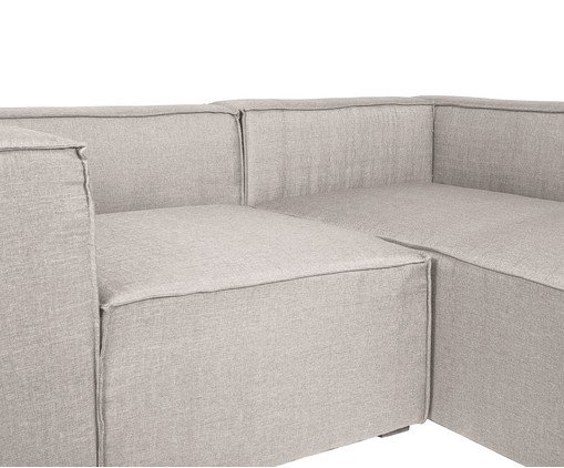 Sof&aacute; 2 M&oacute;dulos Chaise Mensa Cinza Claro image number 3