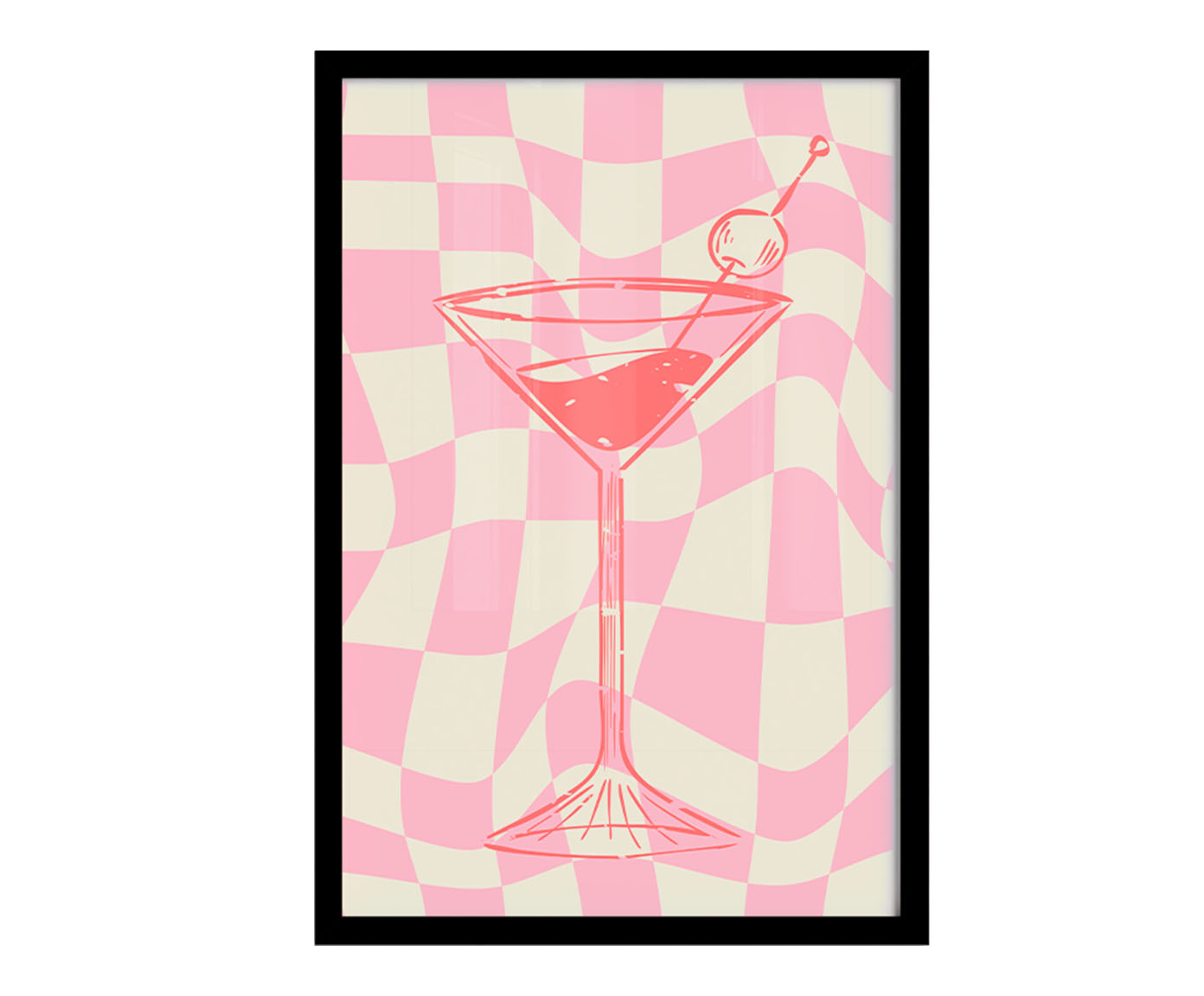 Quadro Dry Martini Pink com Moldura Preta - image 0