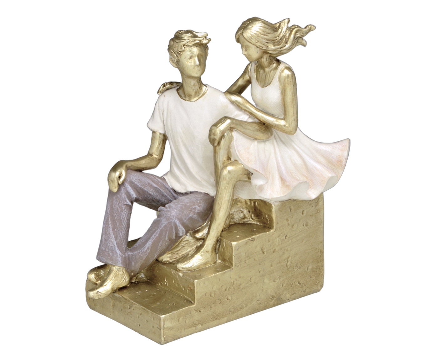 Casal Decorativo Unione Dourado e Off-white image number 0