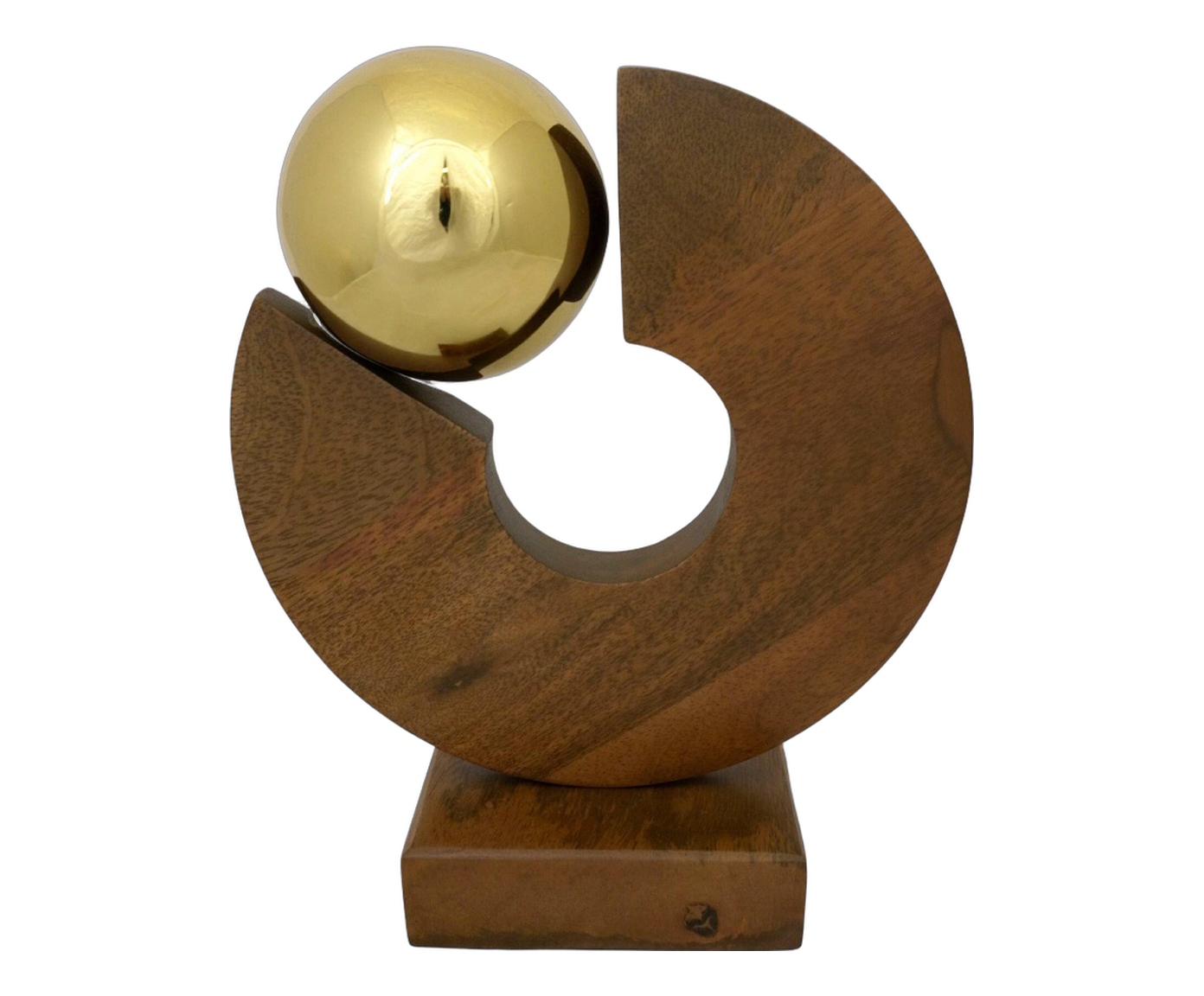 Escultura Decorativa Impacto Dourado e Marrom image number 0