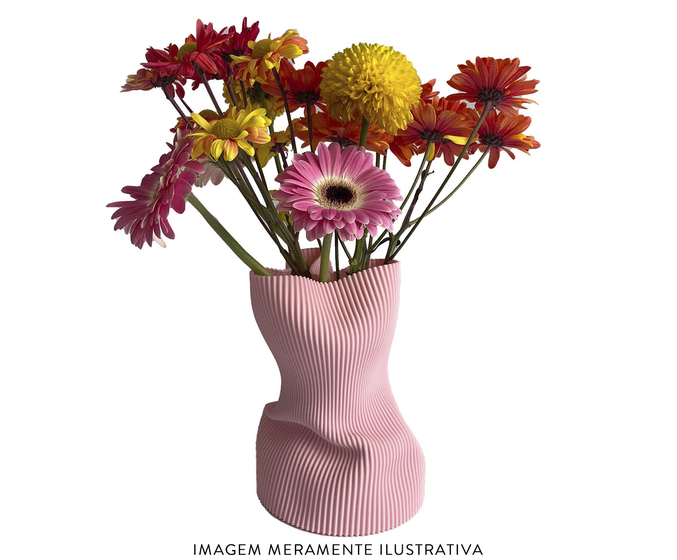 Vaso Amassadinho M&eacute;dio Rosa image number 1