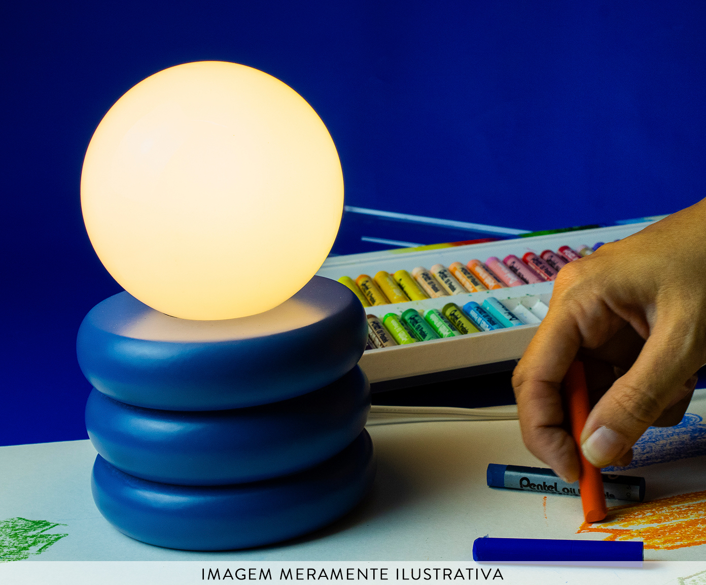 Lumin&aacute;ria de Mesa Trenzin 2 Azul image number 1