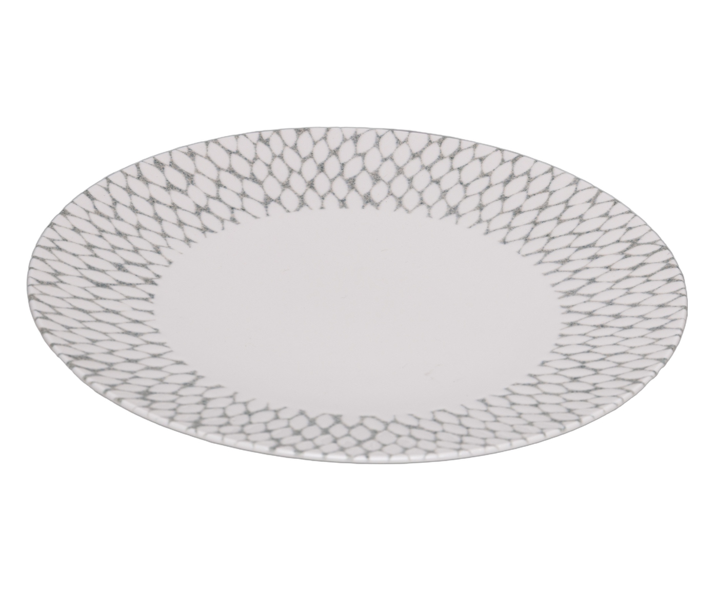 Prato Raso em Porcelana Zambra Branco image number 1