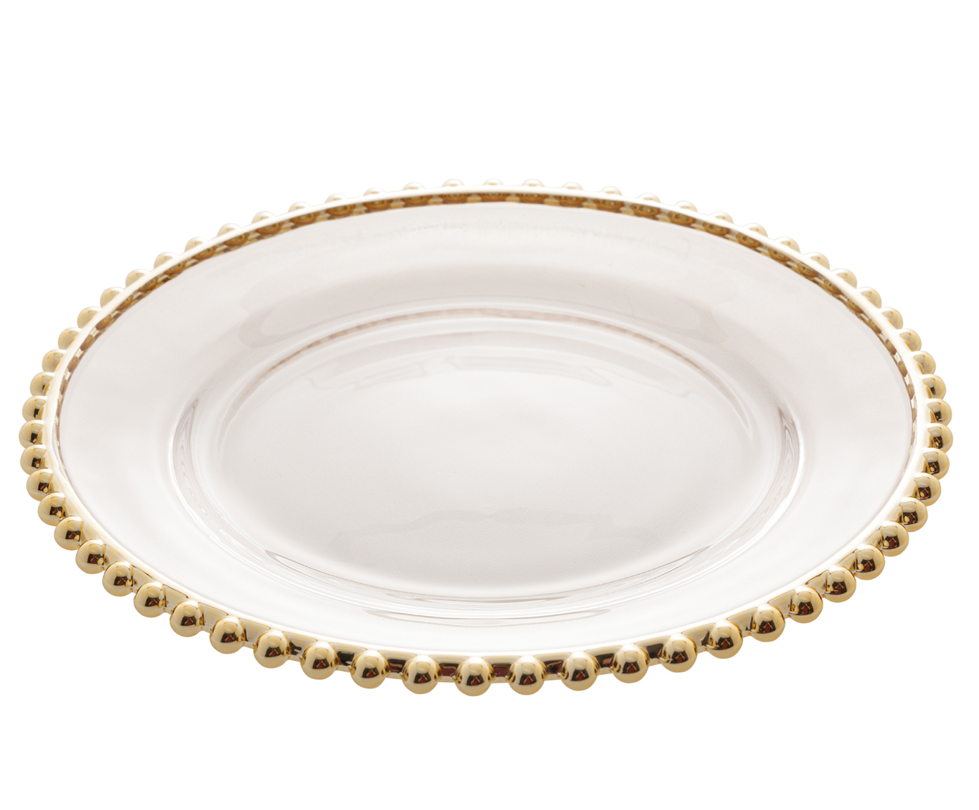 Prato Raso em Cristal Pearl Dourado image number 2