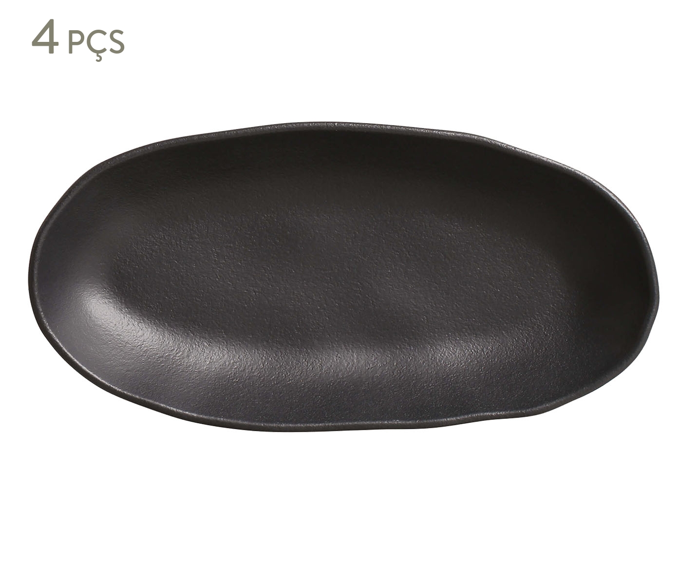 Jogo de Travessas Oval Funda Org&acirc;nico Preto Matte Preto - image 0