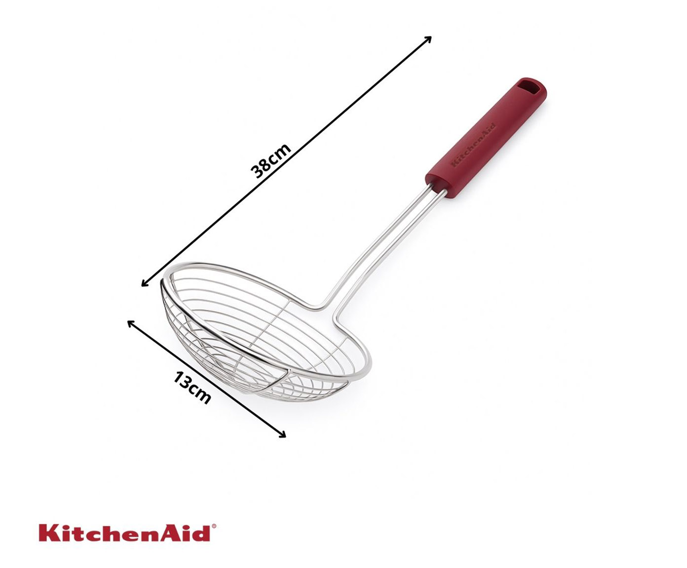 Escumadeira para Fritura em A&ccedil;o Inox Kitchenaid Vermelha image number 1