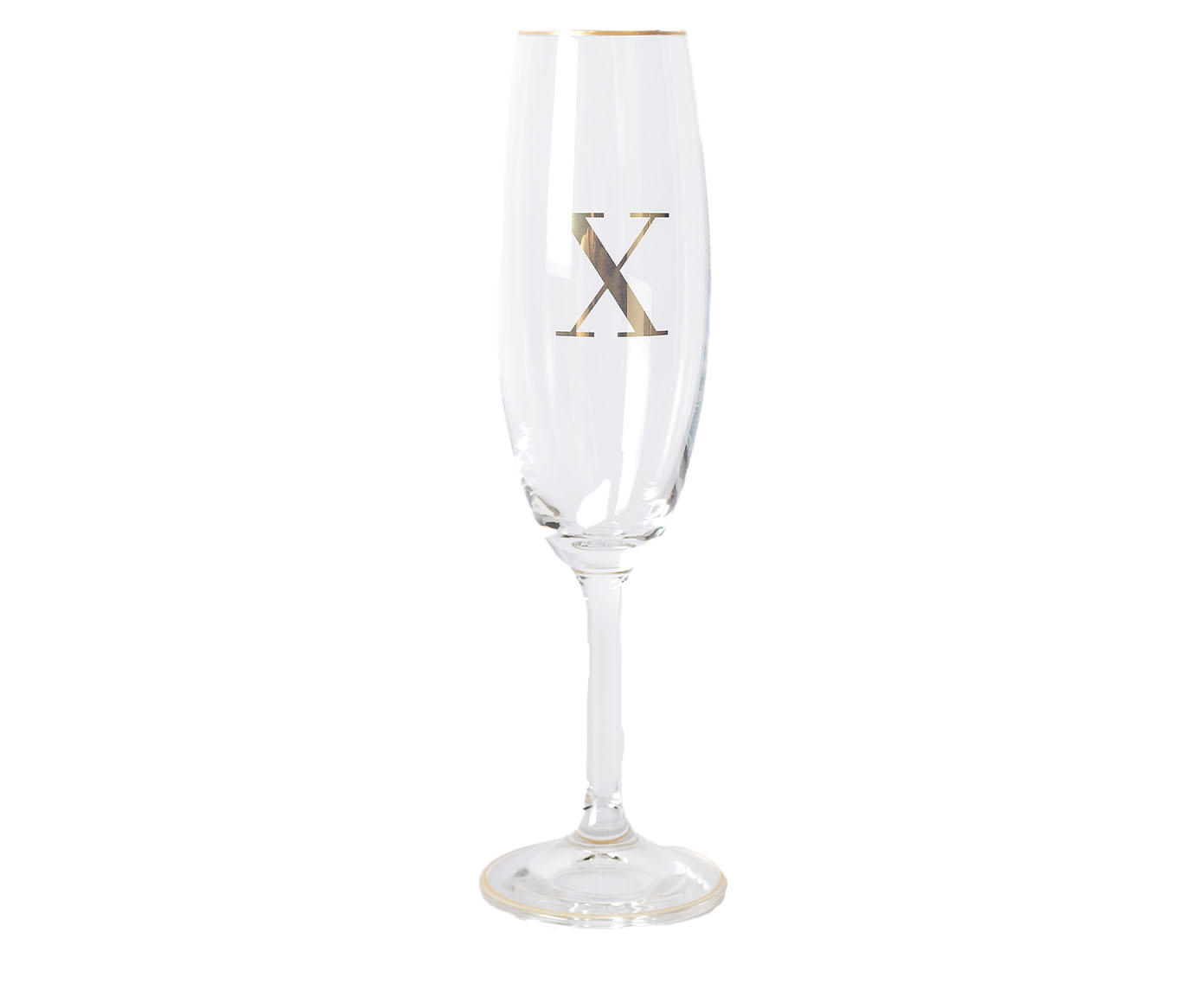 Ta&ccedil;a para Champagne em Cristal Inicial Gold X image number 0