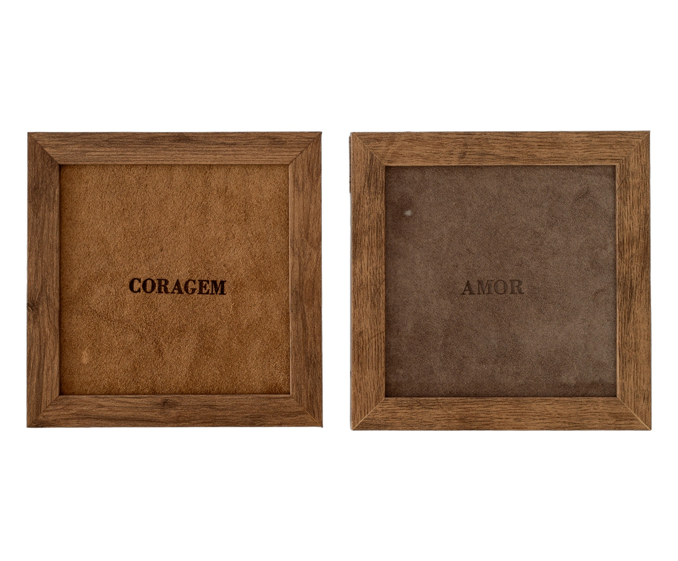 Jogo de Quadros "Coragem e Amor" Caramelo e Fendi - image 0