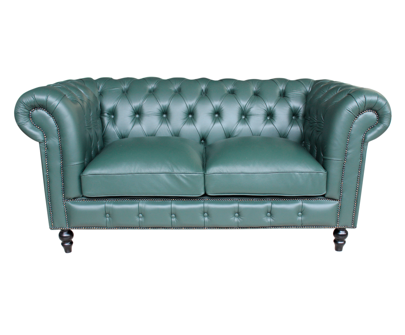 Sof&aacute; Chesterfield em Couro - Militar - image 1