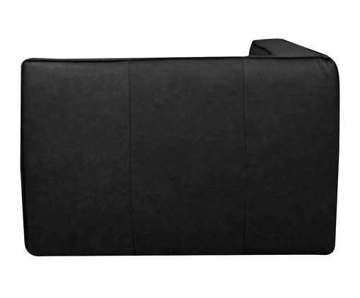 Sof&aacute; M&oacute;dulo Chaise Mensa em Couro Preto image number 4