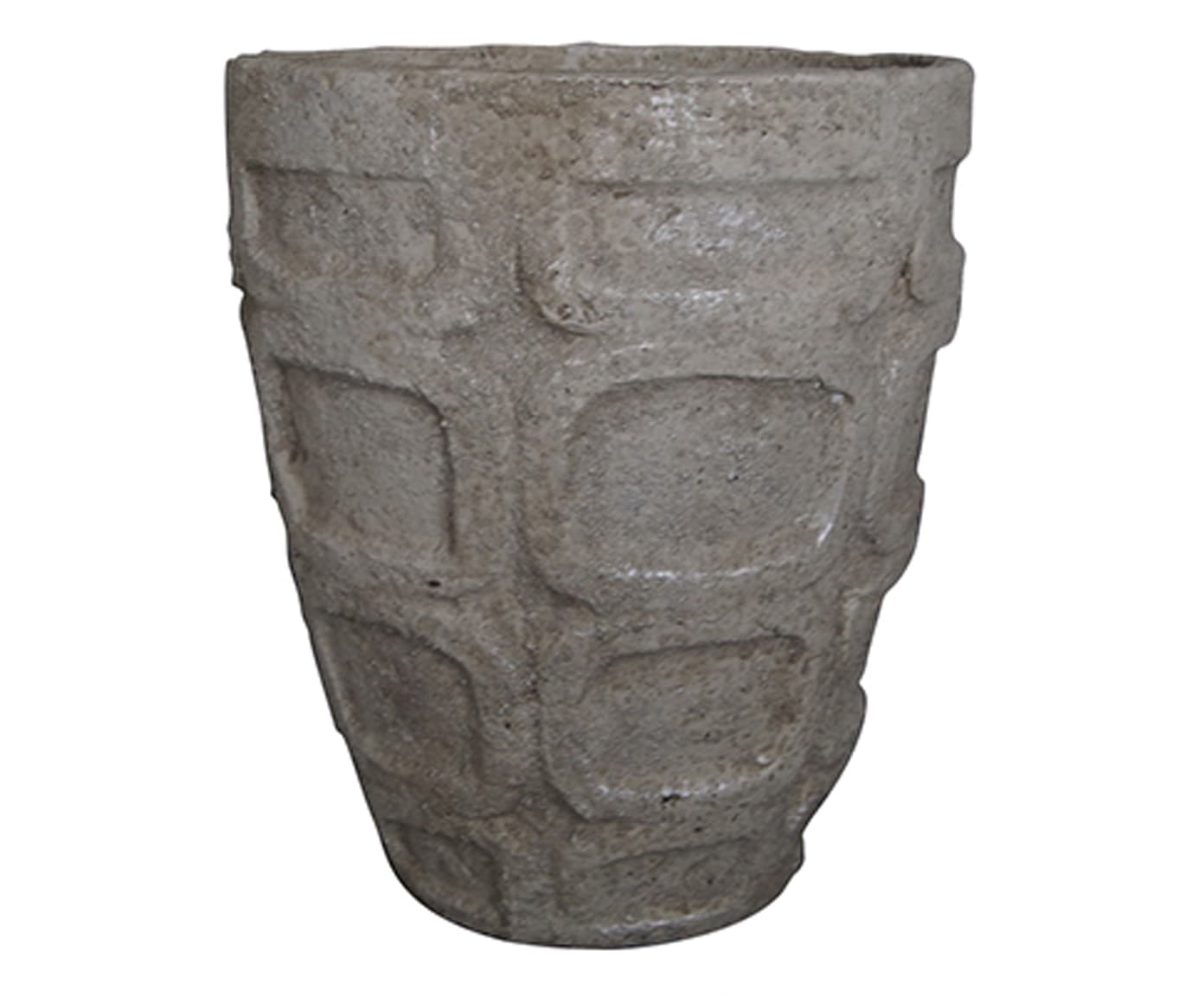 Vaso de Piso em Cimento Geom&eacute;trico - Cinza - image 0