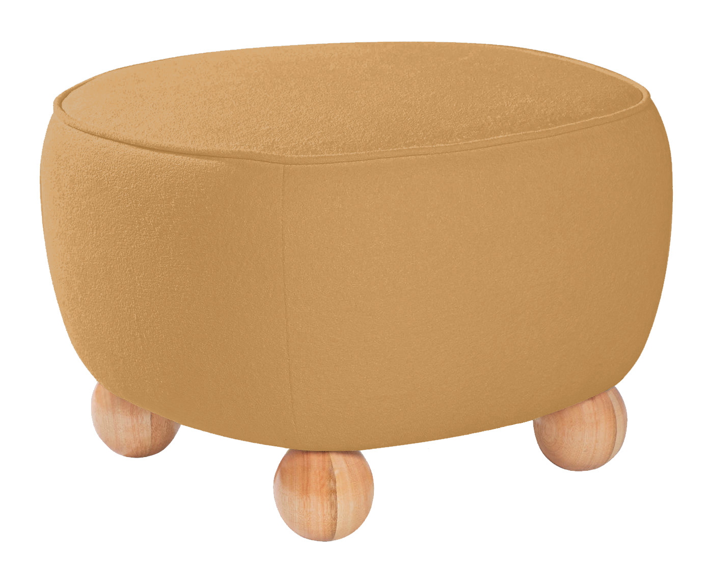 Puff Ball Feet em Boucle Aveludado Amarelo Ocre - image 0