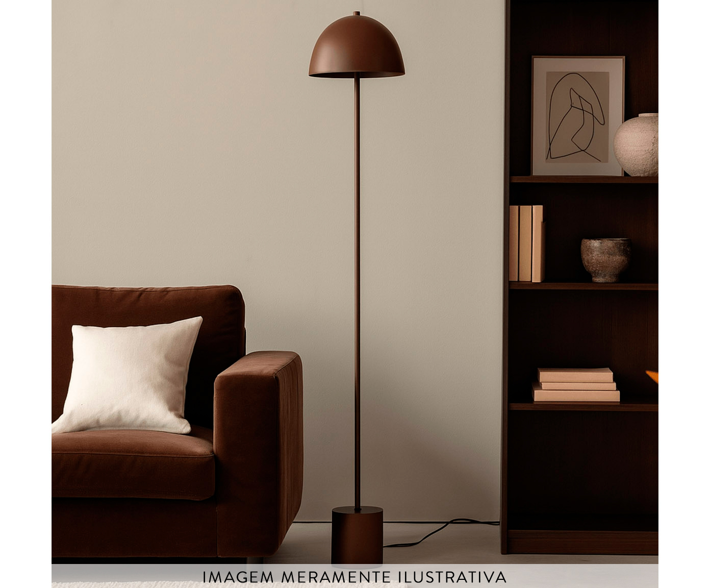 Lumin&aacute;ria de Piso Komaco Slim Marrom Corten image number 1
