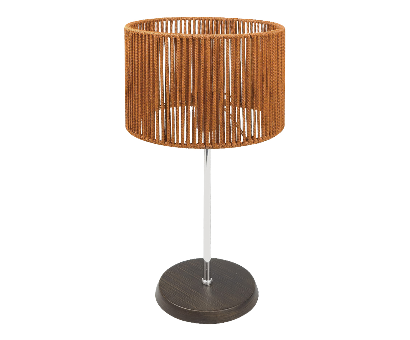 Abajur Wengue com C&uacute;pula Cil&iacute;ndrica e Corda N&aacute;utica Terracota Bivolt - image 0