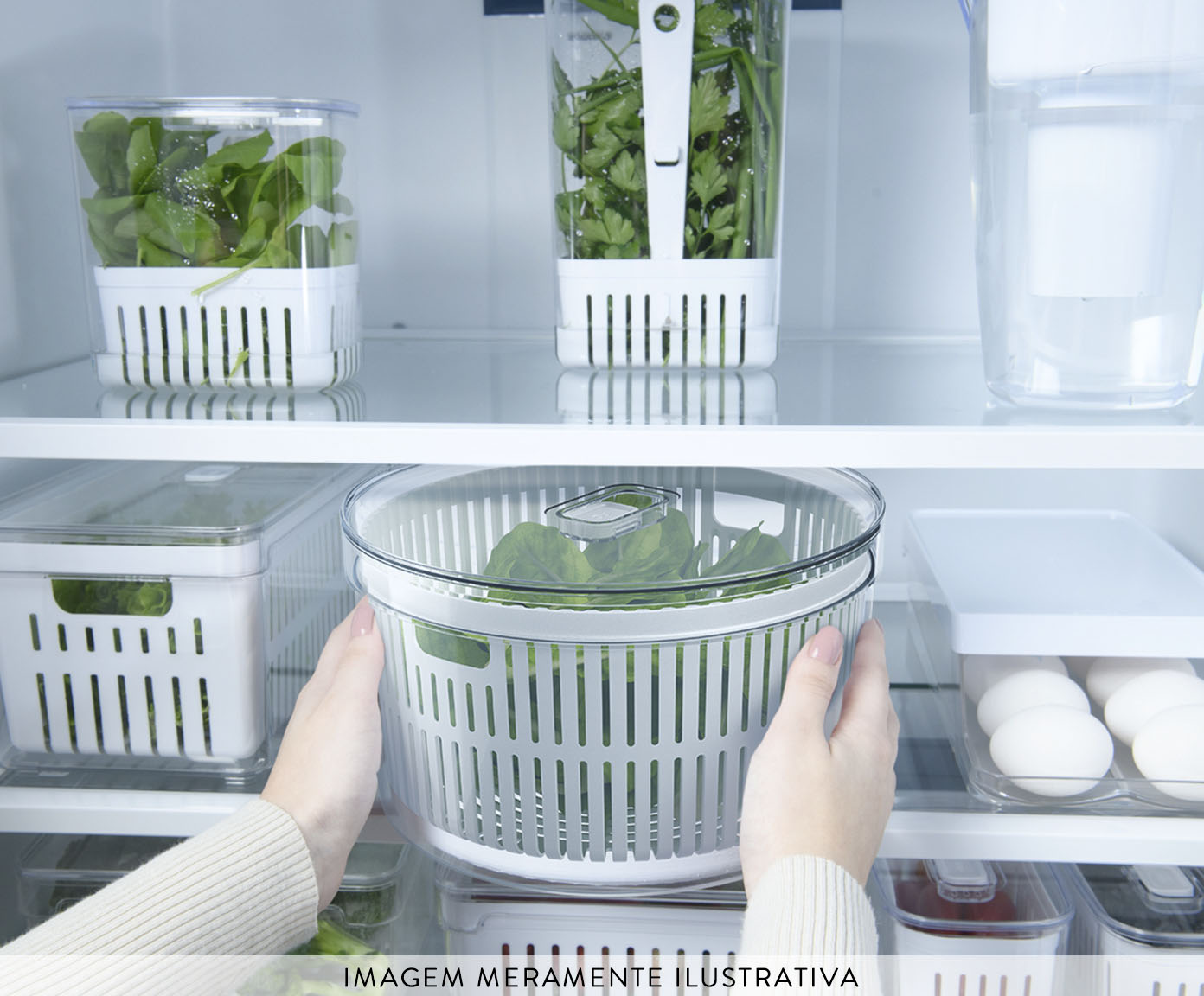 Conjunto Secador E Organizador Clear Fresh - Natural - image 1