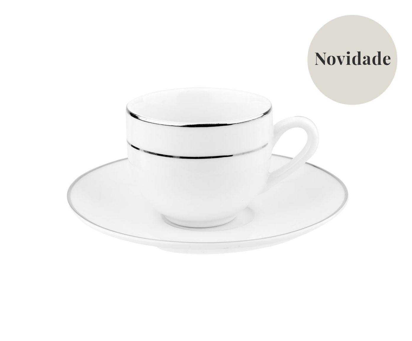 X&iacute;cara para Caf&eacute; com Filete Prata Double - image 0
