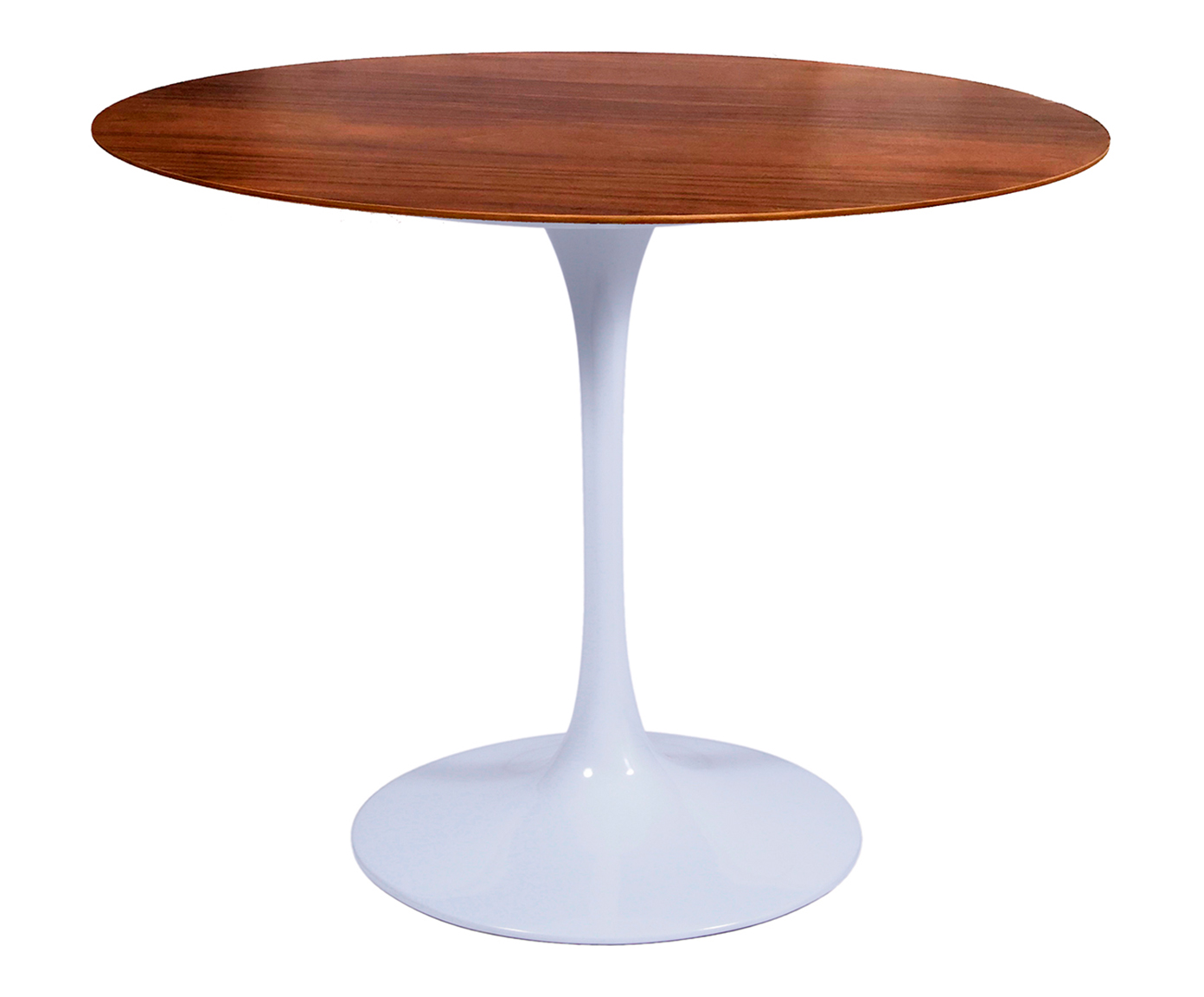 Mesa Saarinen Redonda Imbuia Base Branca image number 2
