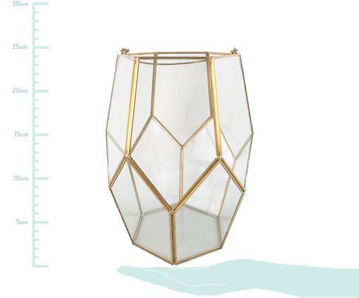 Vaso em Vidro e Metal Milly - Transparente e Dourado - image 1