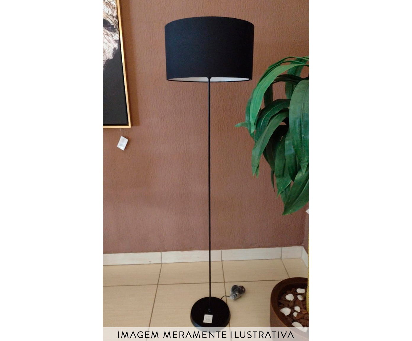 Lumin&aacute;ria Dourada com C&uacute;pula Cil&iacute;ndrica Preto Bivolt - image 1