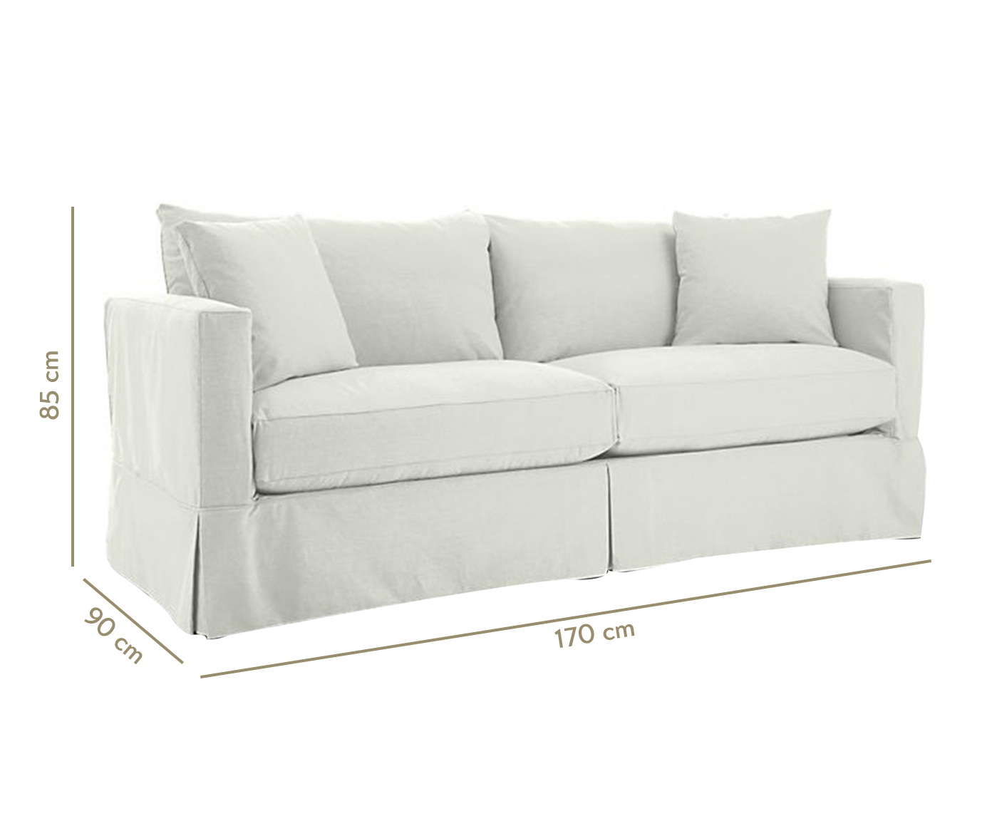 Sof&aacute; com capa de Sarja Remov&iacute;vel Aik Branco image number 3