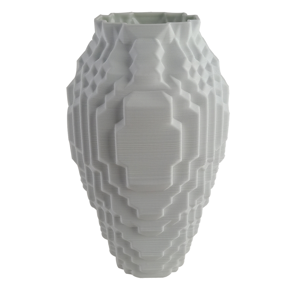 Vaso em Cer&acirc;mica Squares Maior Branco 3D image number 1