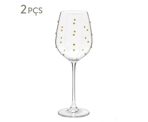 Jogo de Ta&ccedil;as para Vinho &Aacute;ureo Dourado image number 0