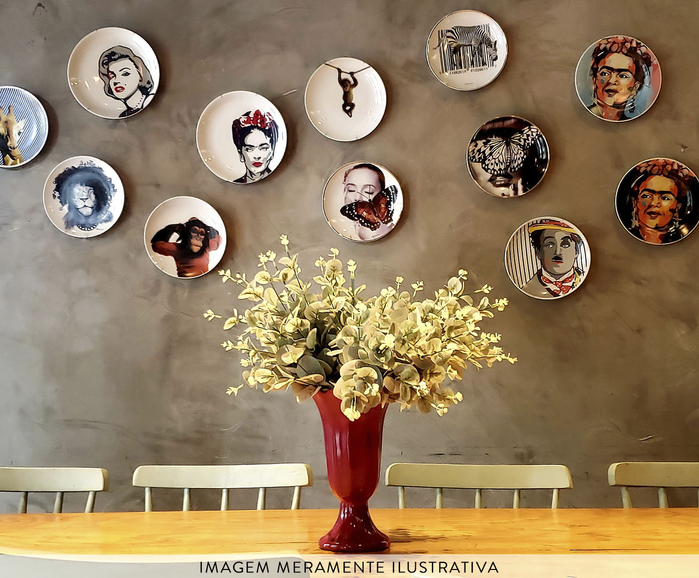 Prato de Porcelana Marilyn Red&Blue Classic image number 8