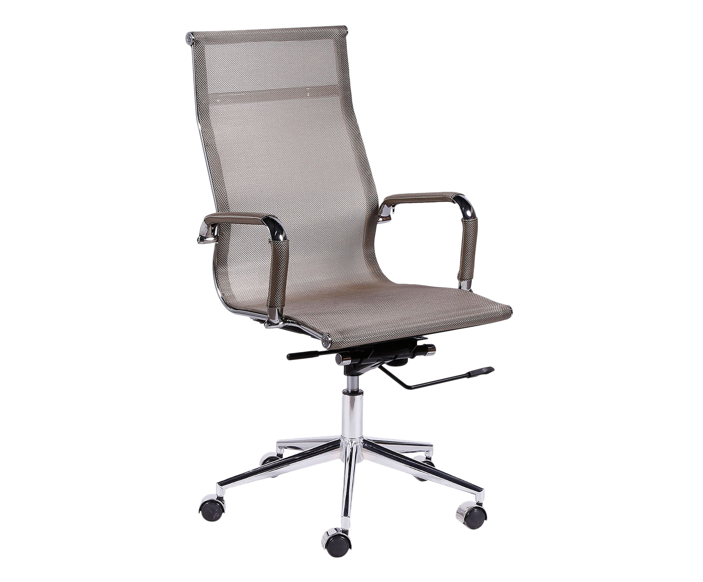 Cadeira com Rod&iacute;zios Alta Office Eames Tela Bege - image 0