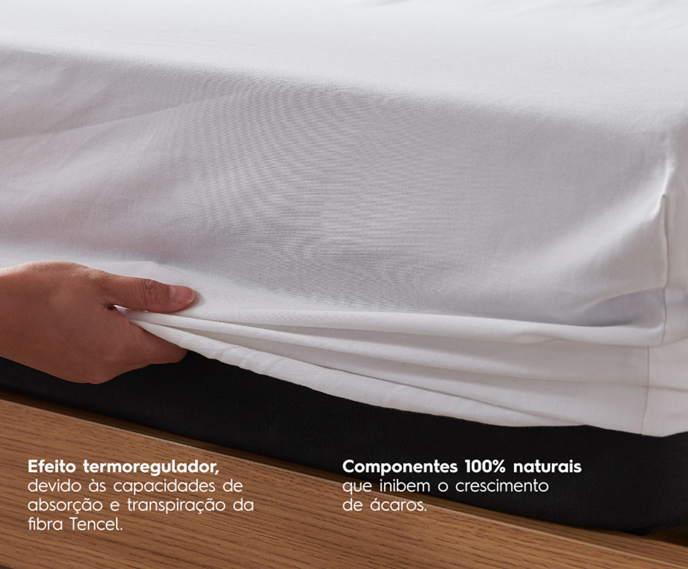 Protetor de Colch&atilde;o Tencel - Branco image number 5
