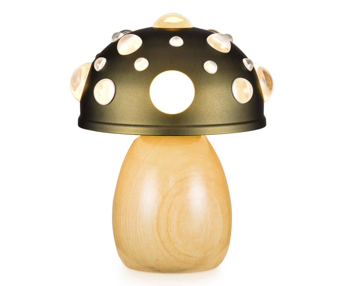 Lumin&aacute;ria Mini Cogumelo Verde e Marfim image number 1
