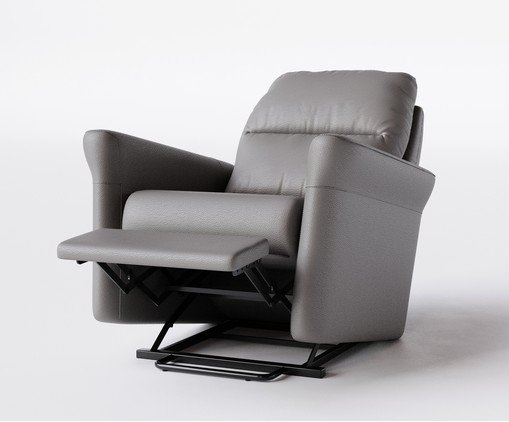 Poltrona Blend sem Lift Couro Cinza image number 4
