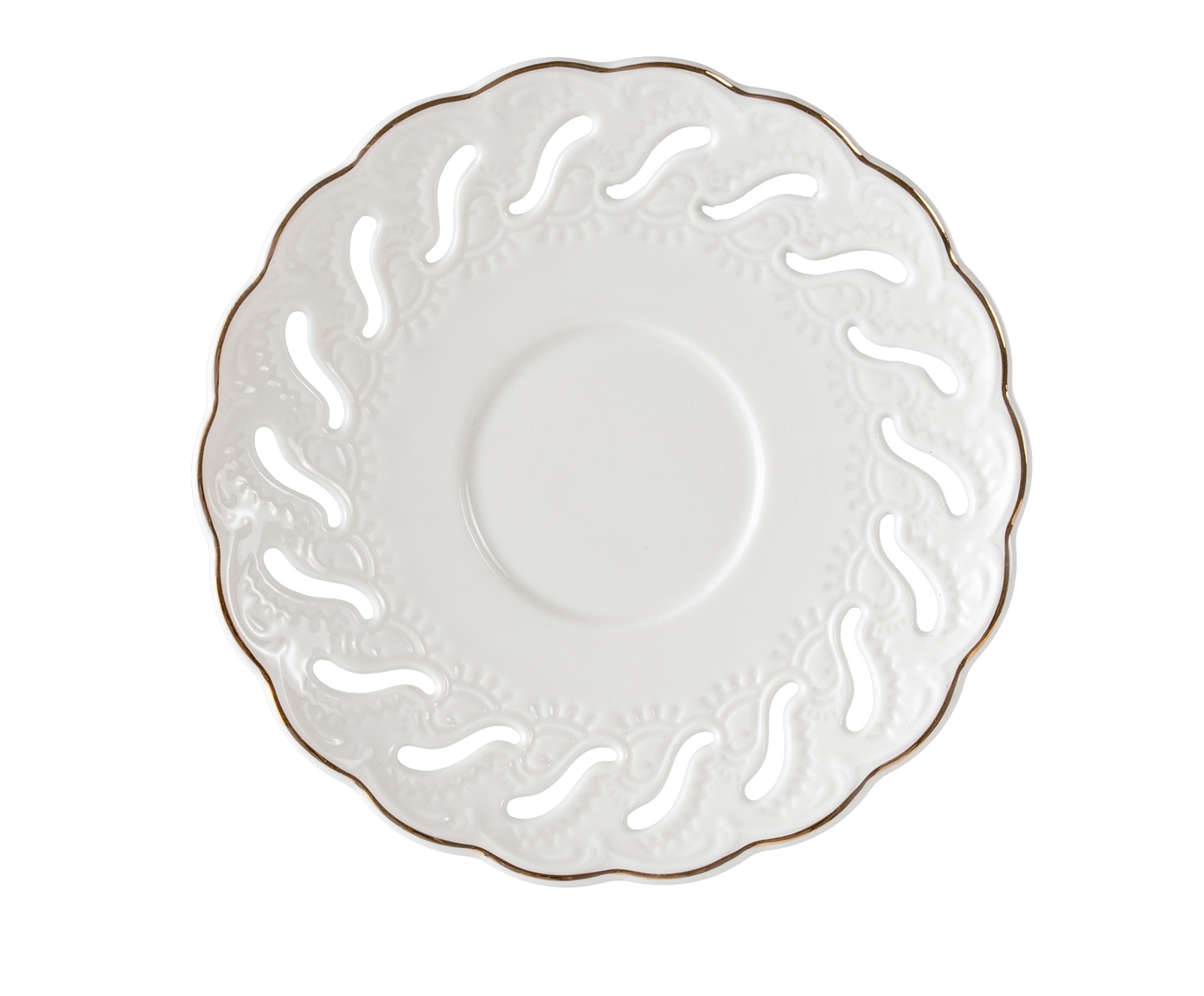 Jogo de X&iacute;caras caf&eacute; Vague em new bone china com borda dourada branco image number 2