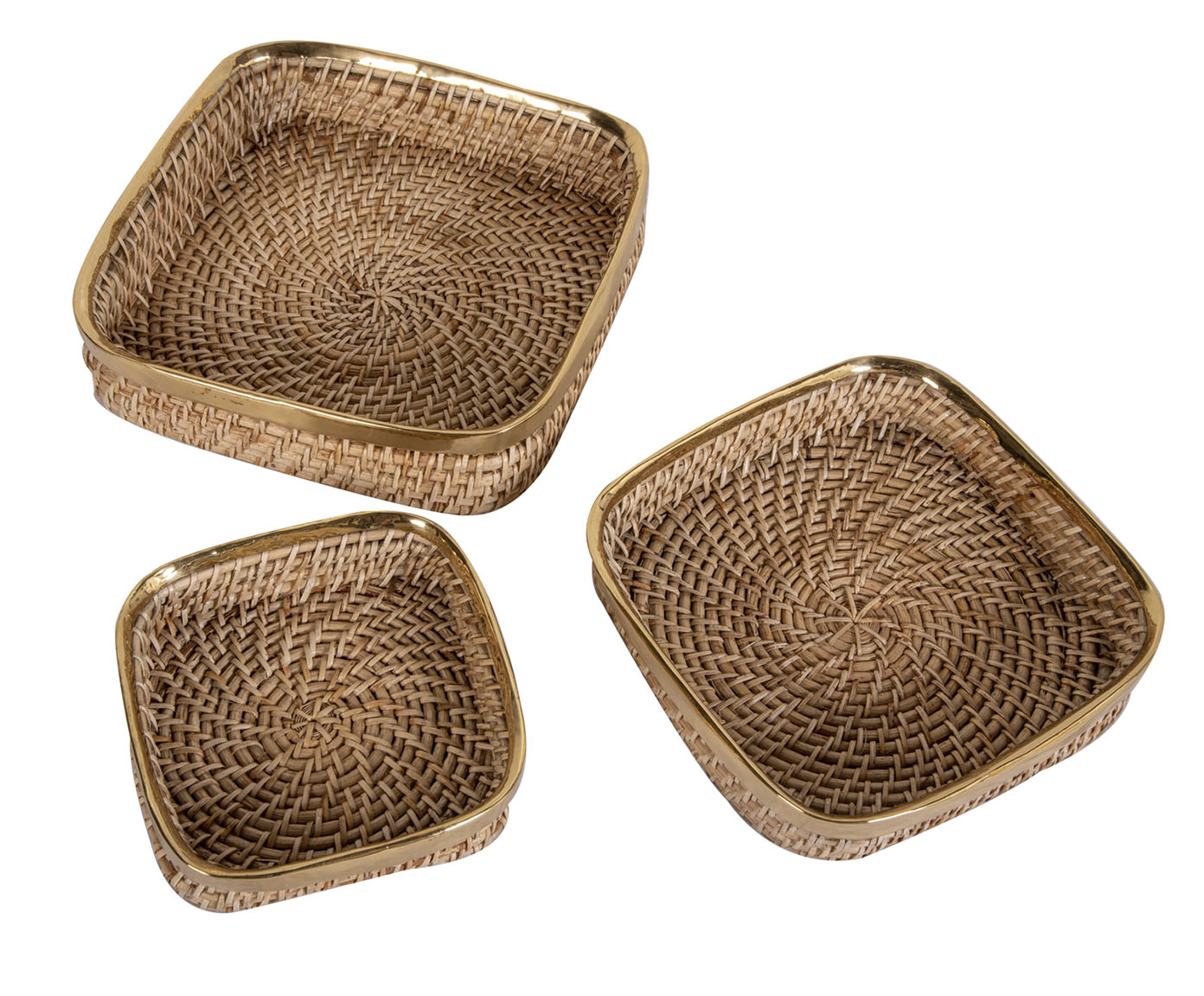 Jogo de Cesto Natural Dourado - image 1